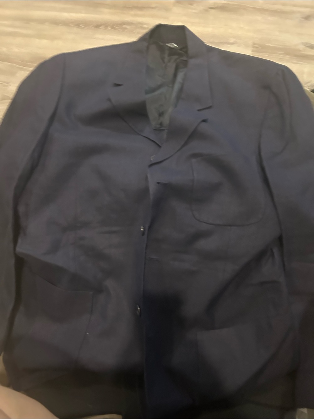 Donna Karan Navy Single-Breasted Blazer